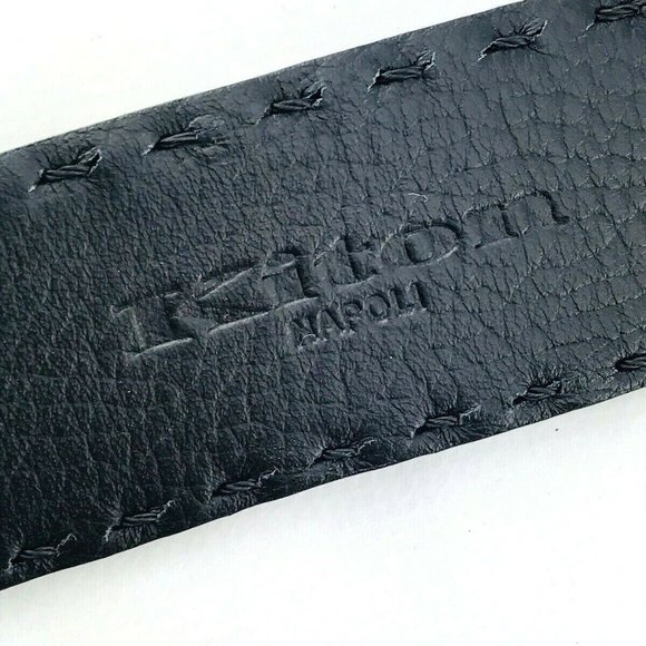 KITON Black Suede Men's Dress Belt 42” Size 105 cm - Picture 5 of 8